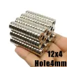 N35 - Magnes neodymowy - okrągły z łbem stożkowym - 12 * 4 mm z otworem 4mmN35