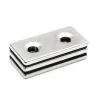 N35 - neodymium magnet - strong block - 40 * 20 * 3mm - with double 5mm hole - 2 piecesN35
