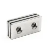 N35 - magnes neodymowy - mocny blok - 40 * 20 * 3mm - z podwójnym otworem 5mm - 2 sztukiN35