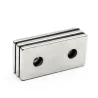 N35 - magnes neodymowy - mocny blok - 40 * 20 * 3mm - z podwójnym otworem 5mm - 2 sztukiN35
