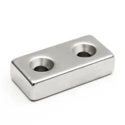 N35 - magnes neodymowy - mocny blok - 40 * 20 * 10mm - z podwójnym otworem 5mm - 1 sztukaN35
