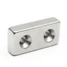 N35 - magnes neodymowy - mocny blok - 40 * 20 * 10mm - z podwójnym otworem 5mm - 1 sztukaN35