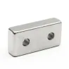 N35 - magnes neodymowy - mocny blok - 40 * 20 * 10mm - z podwójnym otworem 5mm - 1 sztukaN35