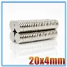 N35 - magnes neodymowy - mocny okrągły krążek - 20mm * 4mmN35