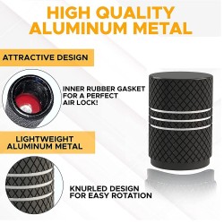 Aluminiowe wentyle do opon - wzór w paski - 4 sztukiCzęści kół