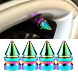 Universal tire valves - aluminum caps - short spike - 4 piecesWheel parts