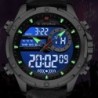 NAVIFORCE - sportowy - wojskowy zegarek kwarcowy - skórzany pasek - wyświetlacz LCD LED - wodoodpornyZegarki
