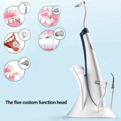 Uniwersalny elektryczny środek do czyszczenia zębów - ultradźwiękowy skaler dentystyczny - odplamiacz - wybielanie - zestaw 5...