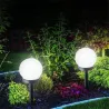 Solarna lampa ogrodowa - kij do ziemi - okrągła kula - LED - wodoodporna - 4 sztukiOświetlenia słonecznego