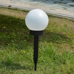 Solarna lampa ogrodowa - kij do ziemi - okrągła kula - LED - wodoodporna - 4 sztukiOświetlenia słonecznego