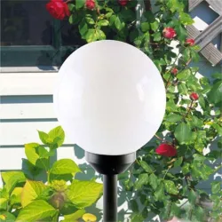 Solarna lampa ogrodowa - kij do ziemi - okrągła kula - LED - wodoodporna - 4 sztukiOświetlenia słonecznego