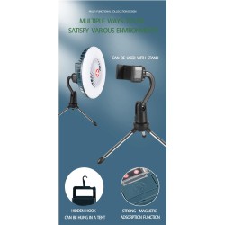Wentylator kempingowy ze światłem - przenośna lampa - LED - USBKemping & Obozownictwo