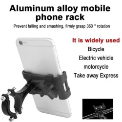 Uniwersalny uchwyt na telefon - na kierownicę roweru / motocykla - antypoślizgowy - klips - obrotowy - stop aluminiumHolders