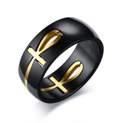 Moveable Egyptian cross - stainless steel ringRings