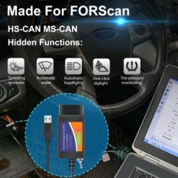 ELM327 - USB V1.5 - z przełącznikiem HS/MS CAN - skaner FORSCAN OBD2 - przejściówka USB - czytnik kodówDiagnoza