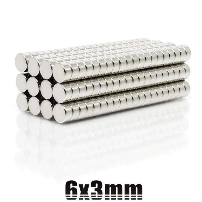 N35 - magnes neodymowy - okrągła tarcza - 6mm * 3mm - 100 sztukN35