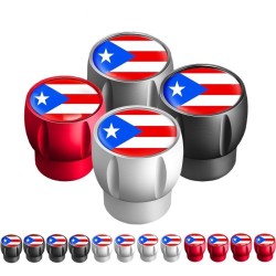 Flaga Portoryko - nakrętki na wentyle opon - uniwersalne - aluminiowe - 4 sztukiNakrętki zaworów
