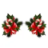 Christmas candy cane with mistletoe - car & wall vinyl sticker - 13 * 7.2cmWall stickers
