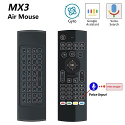 MX3-L z poleceniem głosowym - mysz powietrzna - pilot Google Smart - podświetlanyKlawiatury & piloty