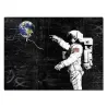 Astronauta - przestrzeń - rakieta - obraz olejny - plakat ścienny na płótnieTablice & Znaki