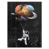 Astronauta - przestrzeń - rakieta - obraz olejny - plakat ścienny na płótnieTablice & Znaki