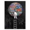 Astronauta - przestrzeń - rakieta - obraz olejny - plakat ścienny na płótnieTablice & Znaki
