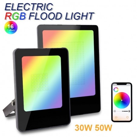 30W - 50W - naświetlacz - LED - RGB - wodoodpornyReflektory