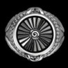 Vintage srebrny pierścionek - sygnet - styl punk - metalowa turbina - srebro próby 925Pierścionki