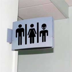 WC - łazienka - znak wejścia do toalety - zabawna naklejka winylowaNaklejki Ścienne
