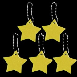 Reflective keychain - star shaped - kids safety - 5 pieces