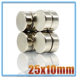 N35 - magnes neodymowy - okrągły dysk - 25mm * 10mmN35