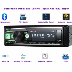 Radio samochodowe - pilot - zdejmowany panel - Bluetooth - 1DIN - 2,5 cala - 12V - FM - USB - AUX-IN - MP3Din 1