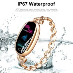 H8 Smart Watch - wydrążony pasek z diamentami - pulsometr - fitness tracker - wodoodporny - Android - BluetoothInteligentne z...