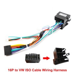 16 pinów do wiązki przewodów VW - wtyczka - złącze ISO - do radioodtwarzacza samochodowego 2 Din - adapter kabla do Volkswage...