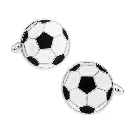 Stylish cufflinks - black-white football