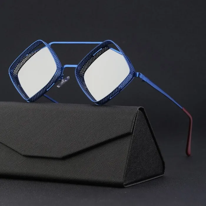 Geometric sunglasses - steampunk style - metal hollow-out frame - UV400 - unisexSunglasses
