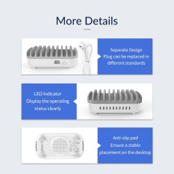ORICO - 10 portowa ładowarka USB - stacja dokująca - z uchwytem - 120W 5V2,4A*10Holders