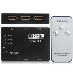 3 to 1 - HDMI Switcher with Remote - HDMI Splitter