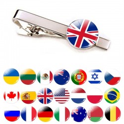 Tie clip with national flags - 30 countries