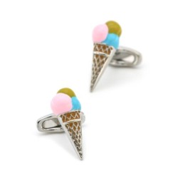 Silver cufflinks - multicolor ice creamCufflinks