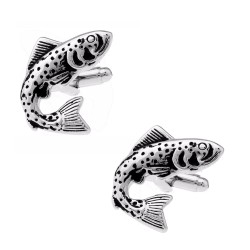 Silver cufflinks - big fish