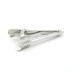Elegant tie clip - silver arrow