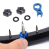 Bicycle tire air nozzle - presta valve core - nut screw with installation wrenchRepair