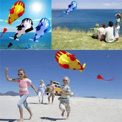Walec olbrzymi - delfin - bezramowy - latawiec plażowy z linką - 2 metryLatawce
