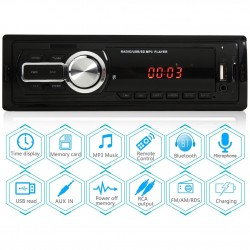 Radio samochodowe Bluetooth - 1 DIN - USB - RCA - FM - MP3 - AUX - z pilotemDin 1