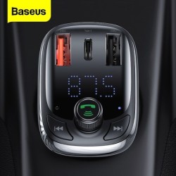 Baseus - nadajnik samochodowy - szybka ładowarka - Bluetooth - podwójny USB - typ-CNadajniki FM