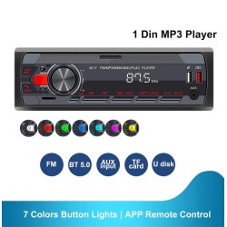 Radio samochodowe - 1 Din - Bluetooth - AUX - USB - pilot zdalnego sterowaniaDin 1
