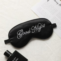 Maska do spania na oczy - opaska na oczy - nadruk "Dobranoc" - jedwabMaski do spania