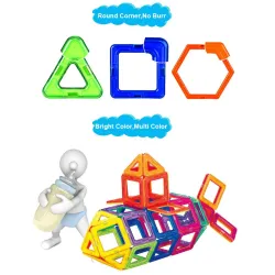 Klocki magnetyczne - zestaw konstrukcyjny - duży rozmiar - zabawka edukacyjnaKonstrukcja