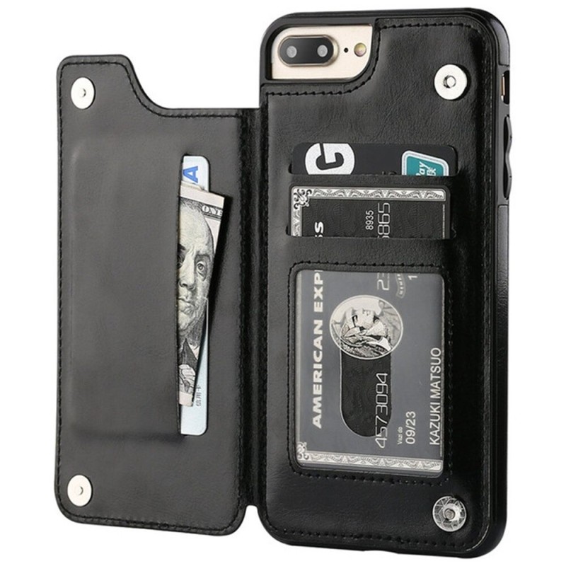 Retro card holder - phone cover case - leather flip cover - mini wallet - for iPhone - blackProtection Retro card holder - phone cover case - leather flip cover - mini wallet - for iPhone - blackProtection